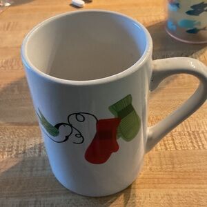 Starbucks White Mug with Red and Green Mittens